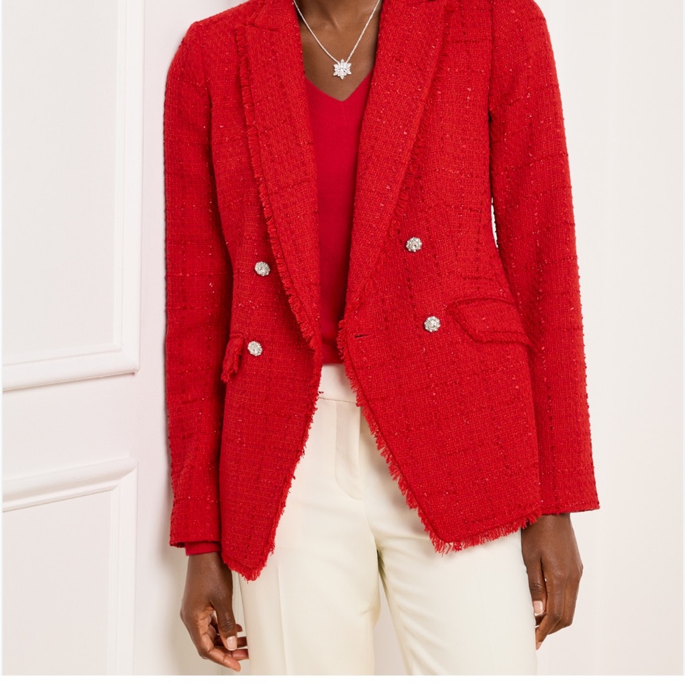 Talbots Red Double-Breasted Blazer